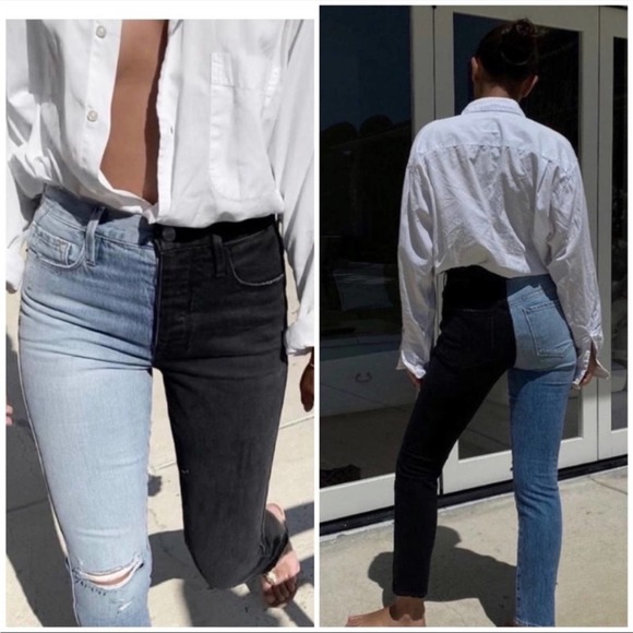 Frame Le Sylvie Black Indigo Mix Playtha Jeans Size 28 - Picture 2 of 7